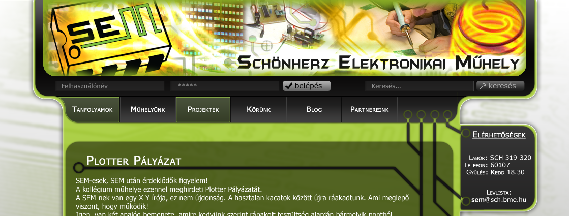 The header of the website of Schnherz Electronic Workshop (2011)
